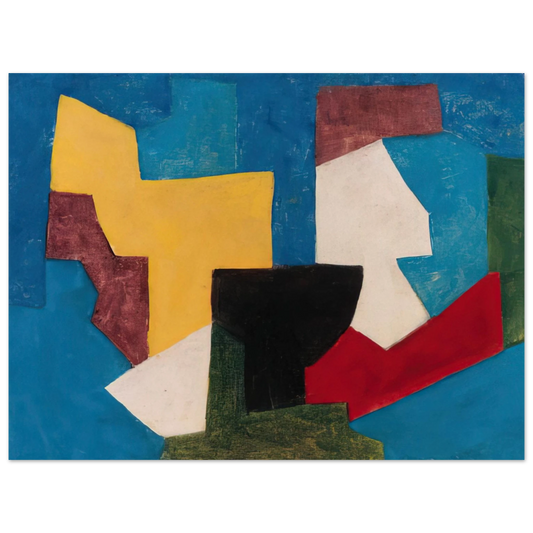 Serge Poliakoff - Composition multicolore ÃƒÂ  dominante bleue - 1969  75x100 cm / 30x40inches Fine Art Poster