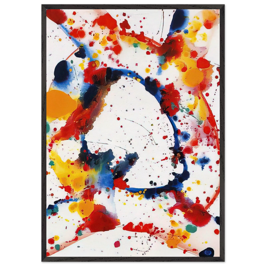 Untitled  Holy Hole  - Sam Francis 70x100 cm / 28x40 inches Framed Art Print – Black Wooden Frame