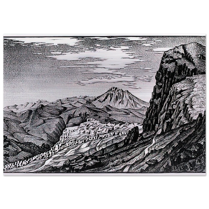 CALTAVUTURO IN THE MADONIE MOUNTAINS SICILY - MC Escher Brushed Aluminum Print - 70x100 cm / 28x40 inches | MC Escher Aluminum Print | MC Escher Prints