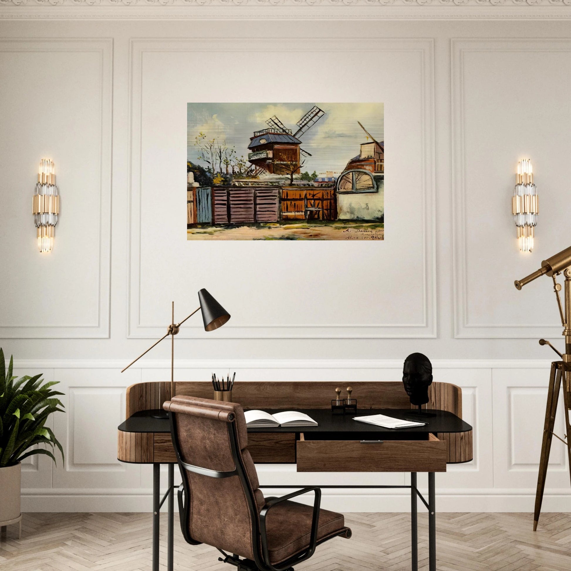 MOULIN DE LA GALETTE 6 - Maurice Utrillo Brushed Aluminum Print - 70x100 cm / 28x40 inches | Maurice Utrillo Aluminum Print | Maurice Utrillo Prints