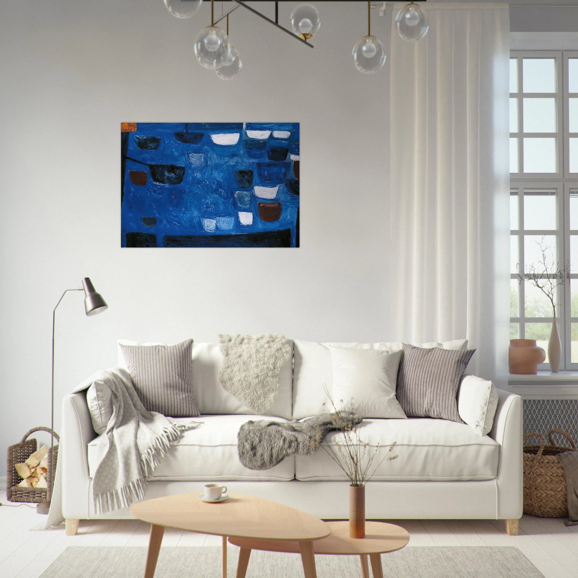 Blue Still Life - 1957 - William Scott Brushed Aluminum Print - 70x100 cm / 28x40 inches | William Scott Aluminum Print | William Scott Prints
