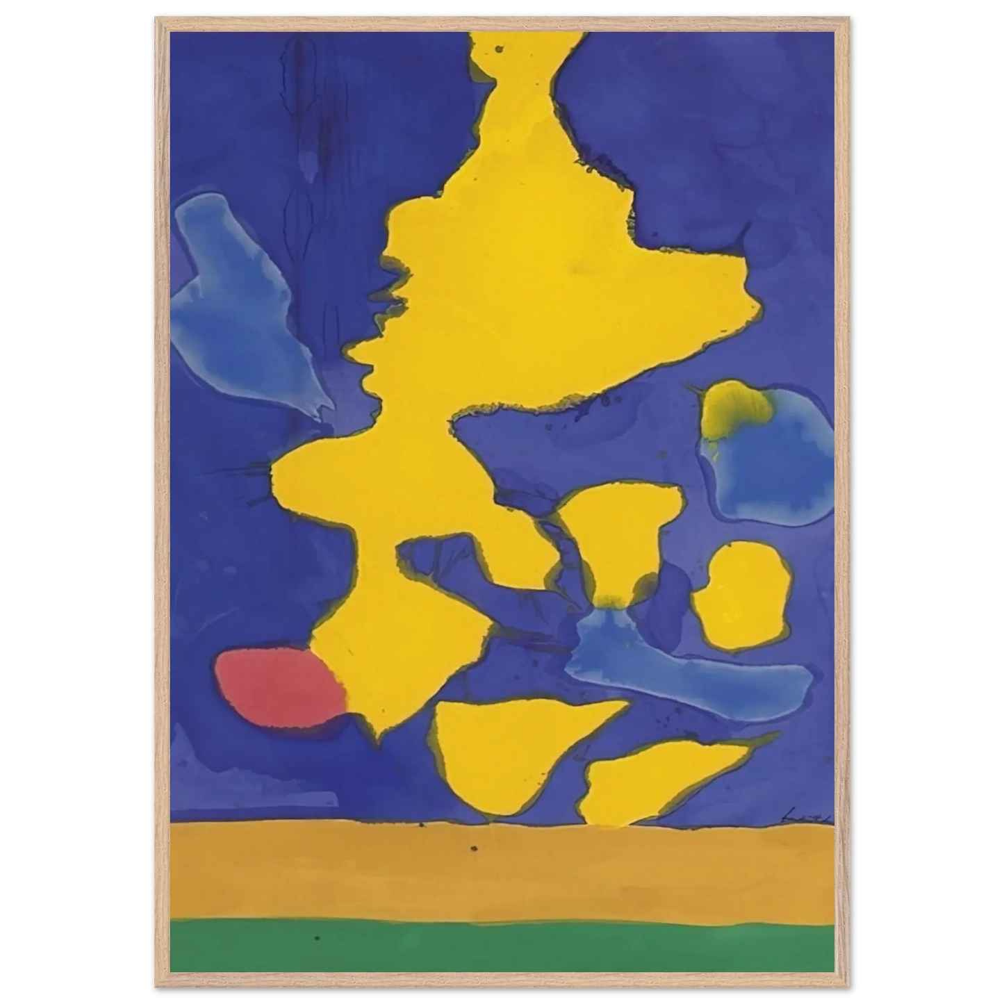 Helen Frankenthaler - Saturn Revisited - 1964 Wall art - 30x45 cm / 12x18 Inches - Premium Wooden Framed Poster With Fine Art Paper - White frame