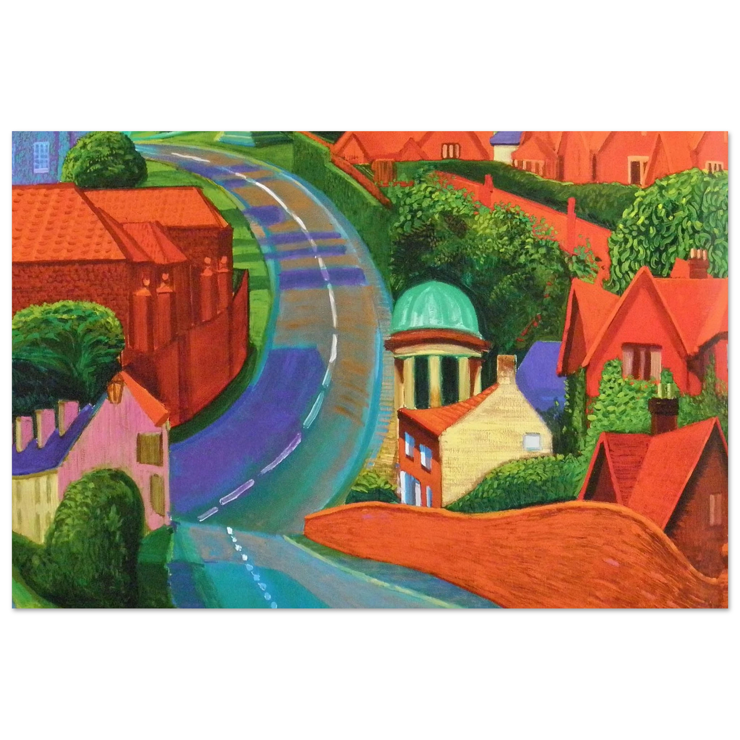David Hockney - The Road to York Through Sledmere - 20x50 cm / 8x20 inches - Fine Art Poster-canvas - -