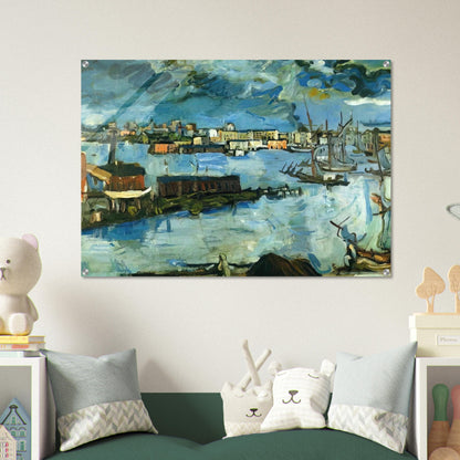STOCKHOLM HARBOUR - OSKAR KOKOSCHKA Acrylic Print - 70x100 cm / 28x40″ inches | OSKAR KOKOSCHKA Wall Art | OSKAR KOKOSCHKA Prints