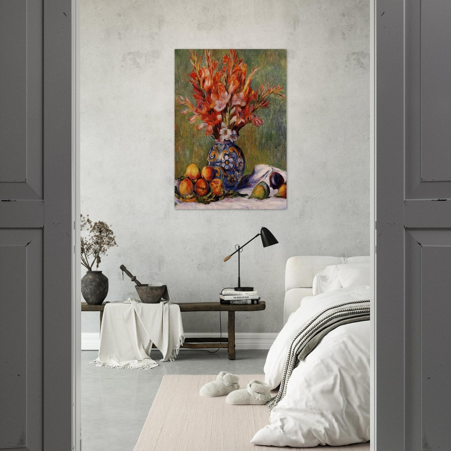 Flowers and Fruit - Pierre-Auguste Renoir Brushed Aluminum Print - 70x100 cm / 28x40 inches | Pierre-Auguste Renoir Aluminum Print | Pierre-Auguste Renoir Prints