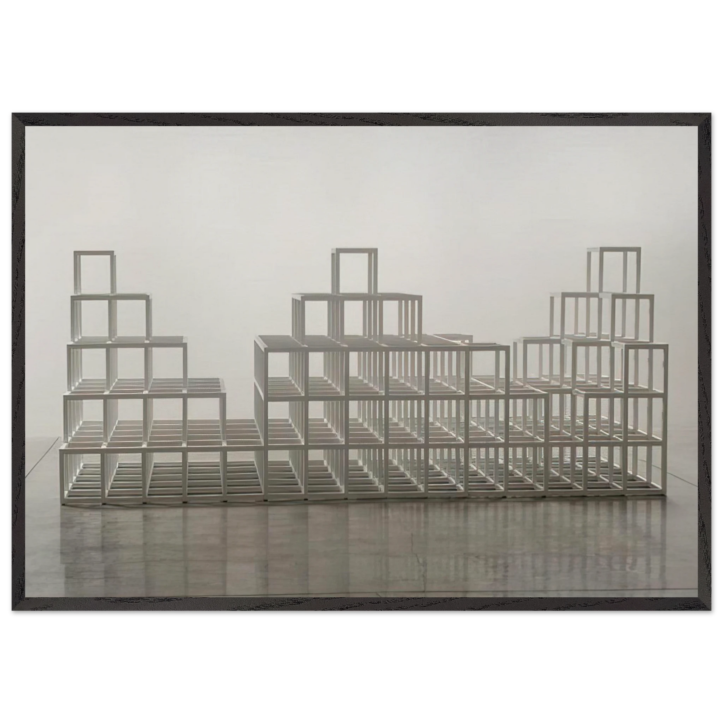 Structure with Three Towers - Sol LeWitt 70x100 cm / 28x40 inches Framed Art Print – Black Wooden Frame