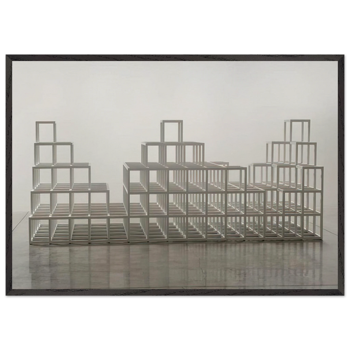 Structure with Three Towers - Sol LeWitt 70x100 cm / 28x40 inches Framed Art Print – Black Wooden Frame