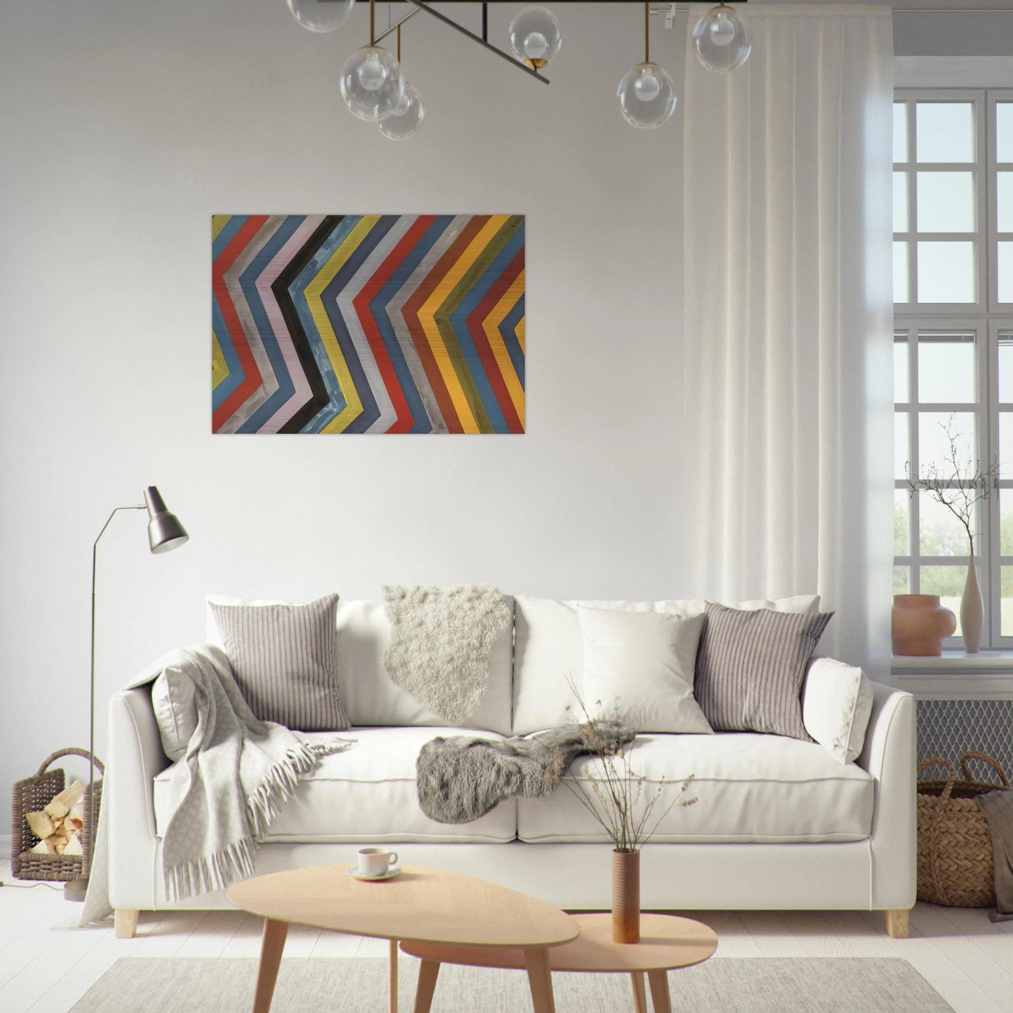 Irregular Bands with Colors Superimposed - Sol LeWitt Brushed Aluminum Print - 70x100 cm / 28x40 inches | Sol LeWitt Aluminum Print | Sol LeWitt Prints