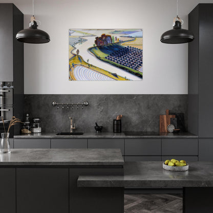 Flatland River - 1997 - Wayne Thiebaud Acrylic Print - 70x100 cm / 28x40″ inches