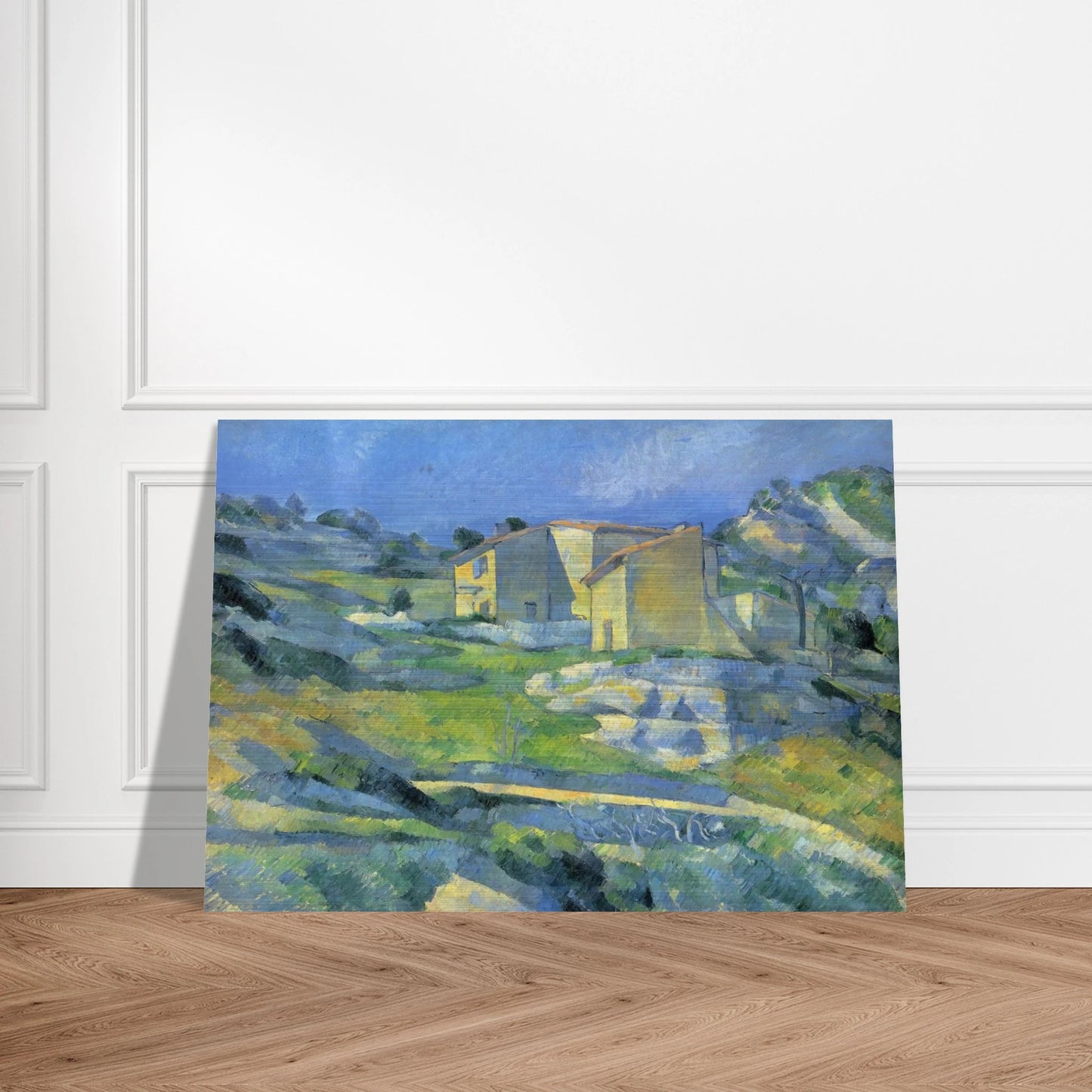 Houses at the L'Estaque - Paul Cézanne Brushed Aluminum Print - 70x100 cm / 28x40 inches | Paul Cézanne Aluminum Print | Paul Cézanne Prints