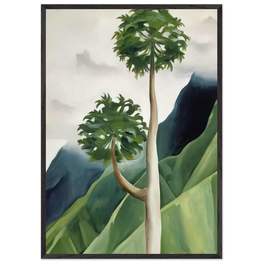 Papaya Tree-Iao Valley - Georgia OKeeffe 70x100 cm / 28x40 inches Framed Art Print – Black Wooden Frame