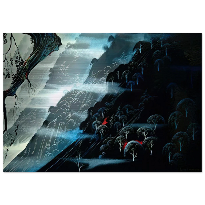 Coastline Fogl - Eyvind Earle Brushed Aluminum Print - 70x100 cm / 28x40 inches | Eyvind Earle Aluminum Print | Eyvind Earle Prints