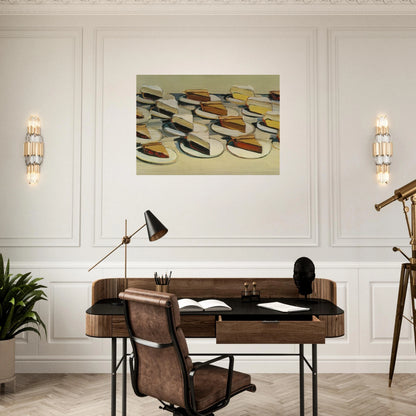 Pies, Pies, Pies - 1961 - Wayne Thiebaud Brushed Aluminum Print - 70x100 cm / 28x40 inches | Wayne Thiebaud Aluminum Print | Wayne Thiebaud Prints