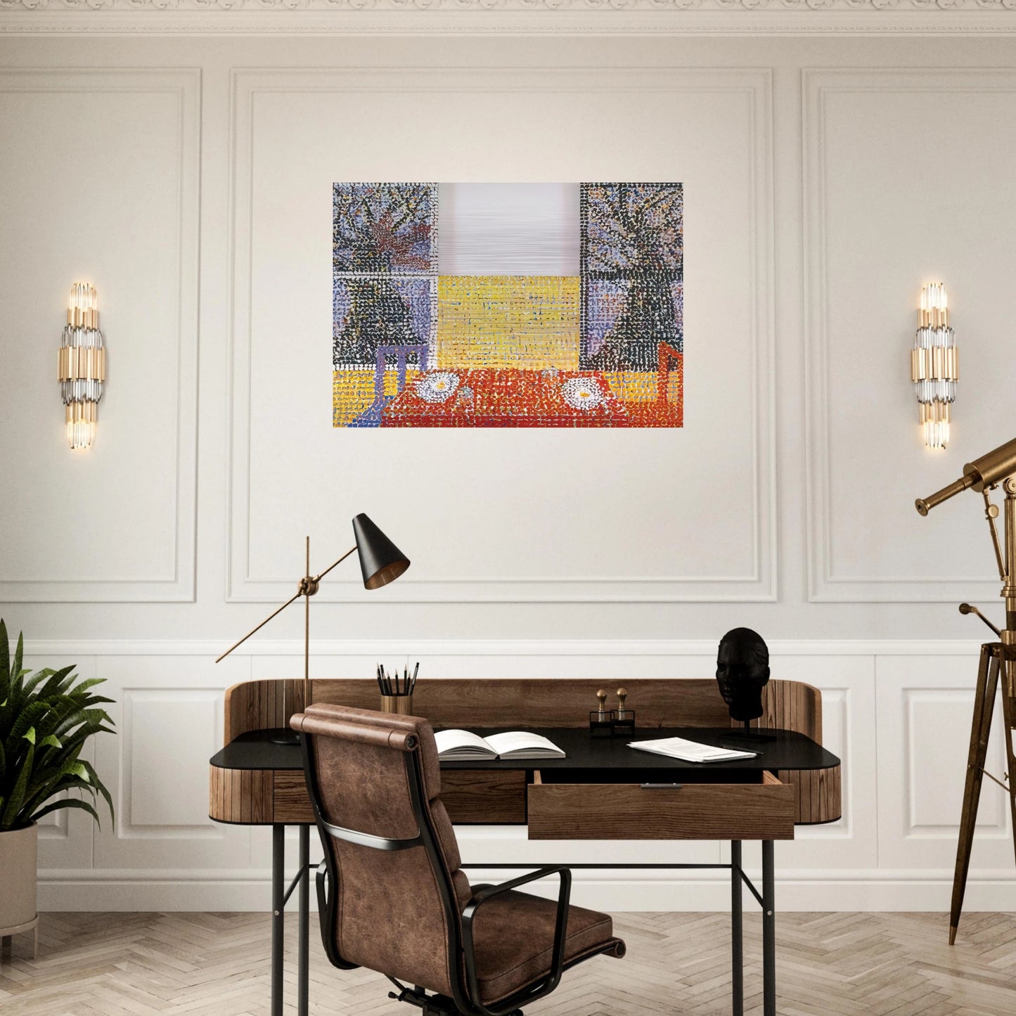 Table - 2001 - Jennifer Bartlett Brushed Aluminum Print - 70x100 cm / 28x40 inches | Jennifer Bartlett Aluminum Print | Jennifer Bartlett Prints