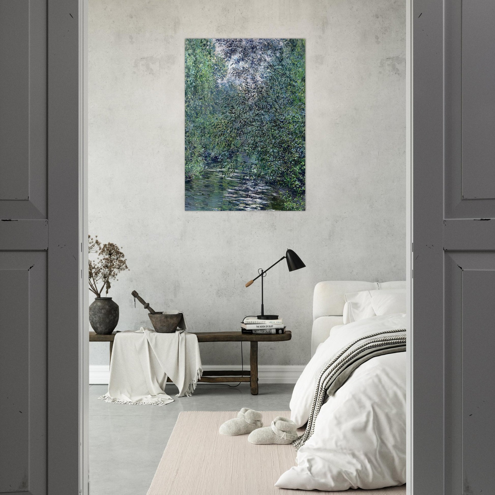 The Willows on the River - claude monet Brushed Aluminum Print - 70x100 cm / 28x40 inches | claude monet Aluminum Print | claude monet Prints