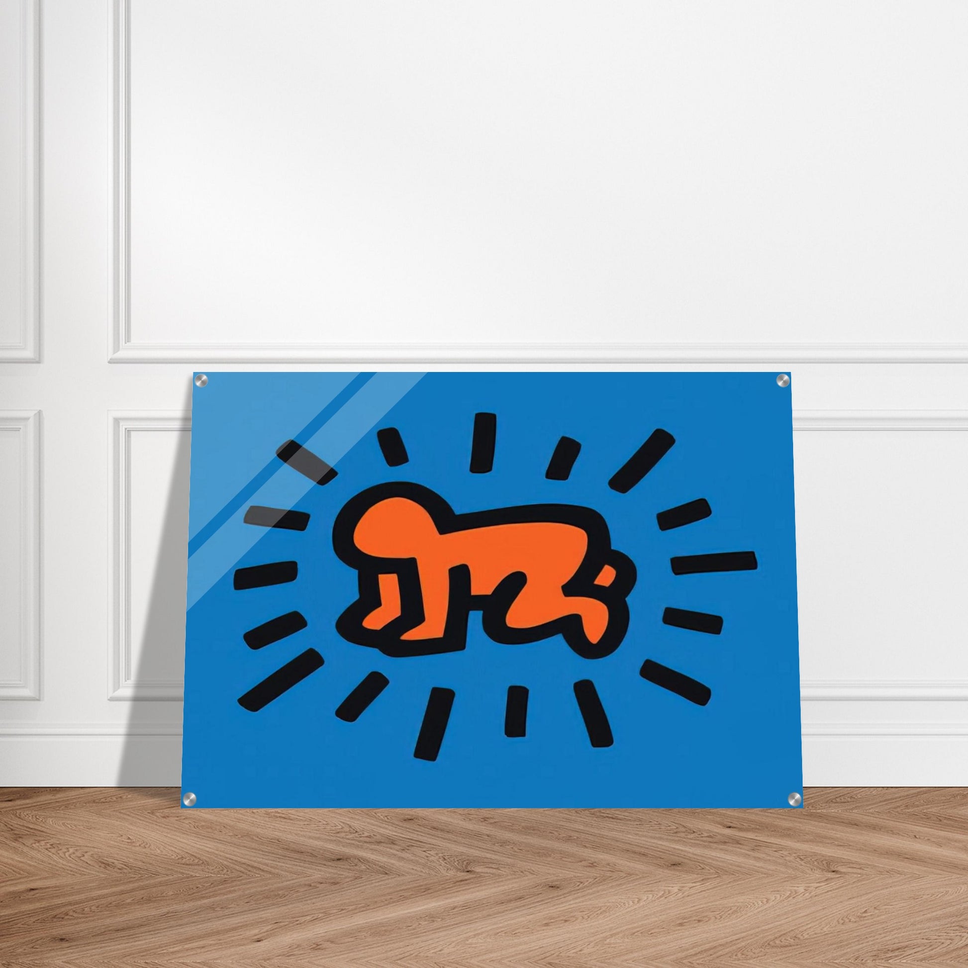RADIANT BABY FROM ICONS SERIES 1990 - Keith Haring Acrylic Print - 70x100 cm / 28x40″ inches | Keith Haring Art For Sale
