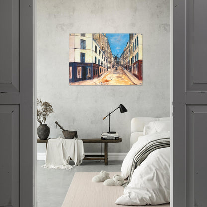 THOLOZE STREET - Maurice Utrillo Acrylic Print - 70x100 cm / 28x40″ inches | Maurice Utrillo Wall Art | Maurice Utrillo Prints