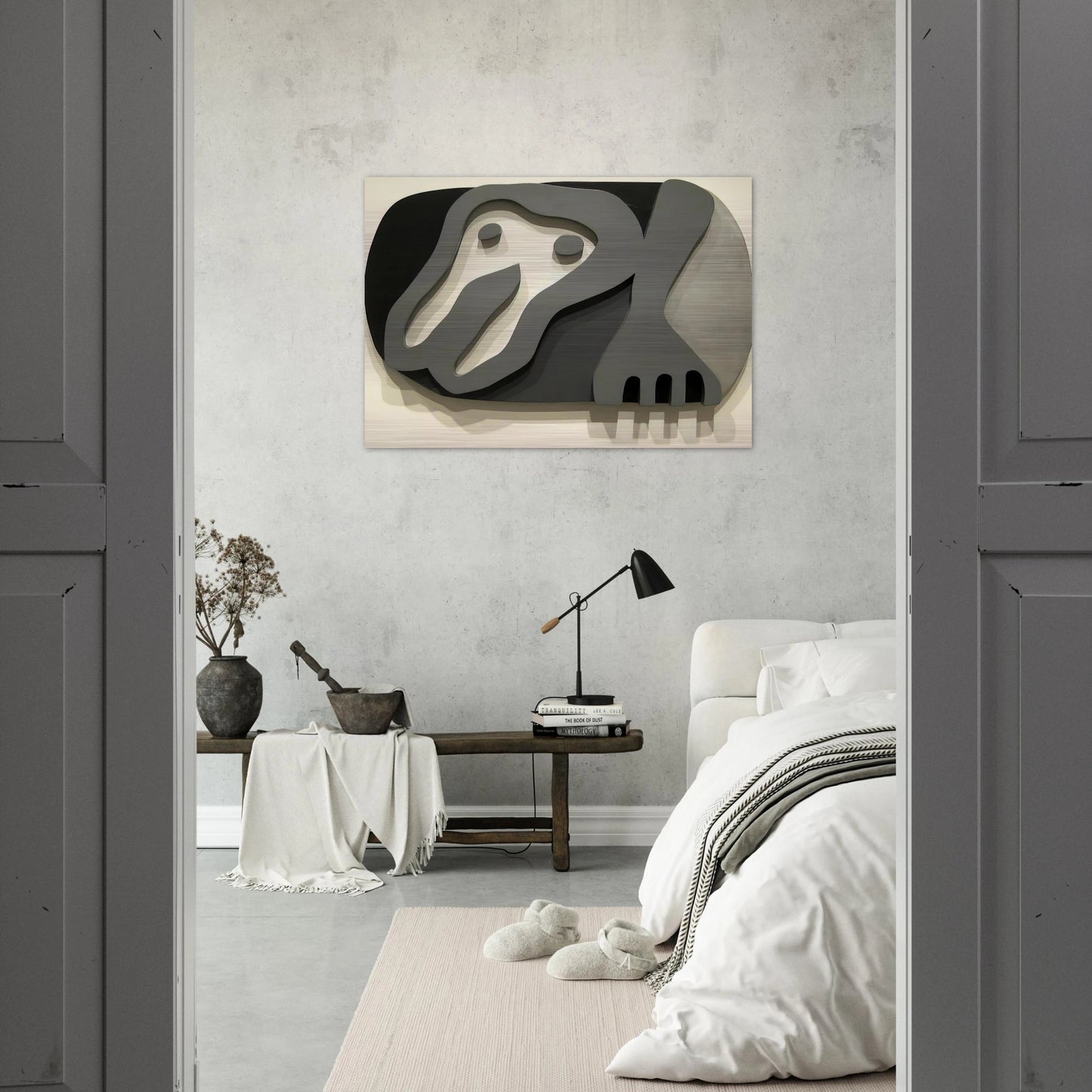 Shirt Front and Fork - Jean Arp Brushed Aluminum Print - 70x100 cm / 28x40 inches | Jean Arp Aluminum Print | Jean Arp Prints