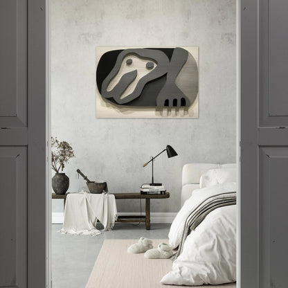 Shirt Front and Fork - Jean Arp Brushed Aluminum Print - 70x100 cm / 28x40 inches | Jean Arp Aluminum Print | Jean Arp Prints