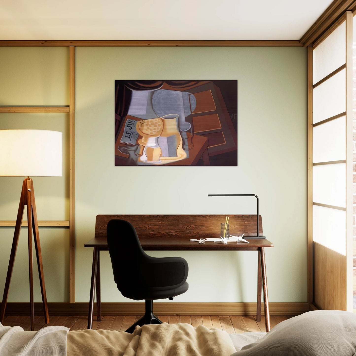 THE TABLE IN FRONT OF THE WINDOW 1921 - Juan Gris Brushed Aluminum Print - 70x100 cm / 28x40 inches | Juan Gris Aluminum Print | Juan Gris Prints