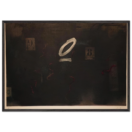 SOUS ZERO 1979 - Antoni Tapies 70x100 cm / 28x40 inches Framed Art Print – Black Wooden Frame
