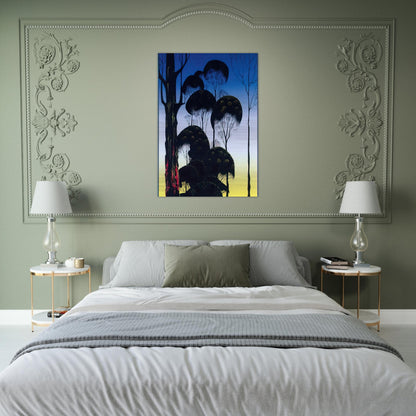 Sunrise - Eyvind Earle Brushed Aluminum Print - 70x100 cm / 28x40 inches | Eyvind Earle Aluminum Print | Eyvind Earle Prints