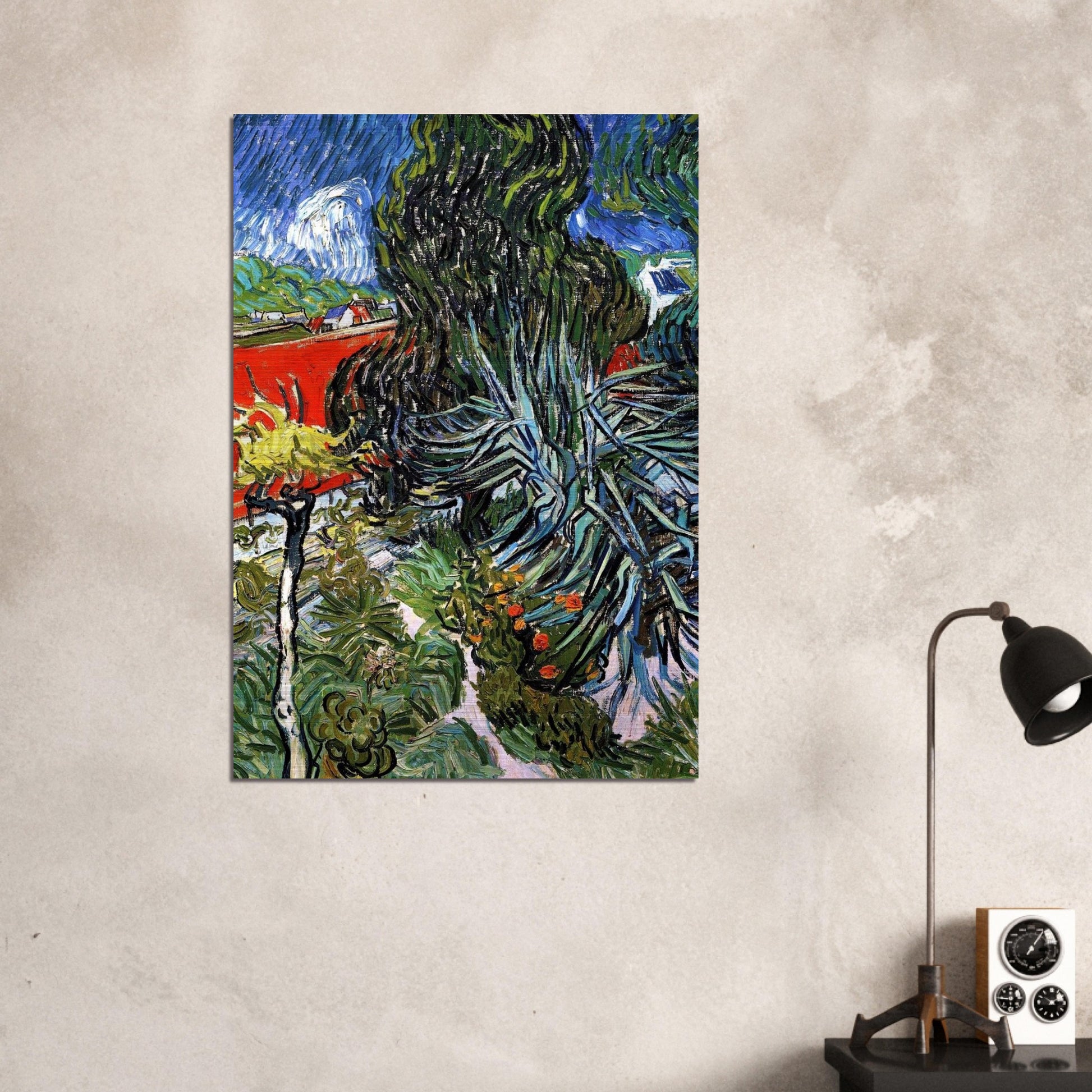 The Garden of Doctor Gachet at Auvers-sur-Oise - Vincent van Gogh Brushed Aluminum Print - 70x100 cm / 28x40 inches | Vincent van Gogh Aluminum Print | Vincent van Gogh Prints