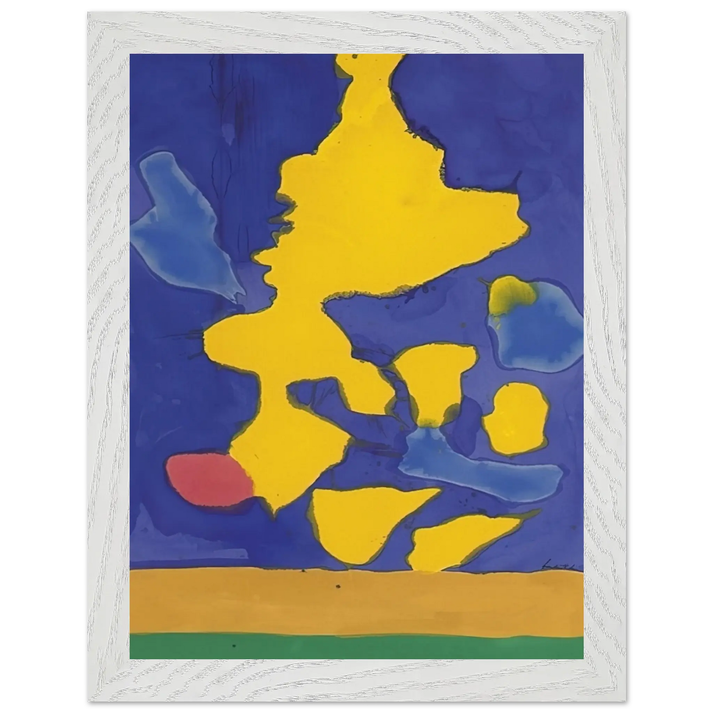 Helen Frankenthaler - Saturn Revisited - 1964 Wall art - 60x80 cm / 24x32 Inches - Premium Wooden Framed Poster With Fine Art Paper - White frame