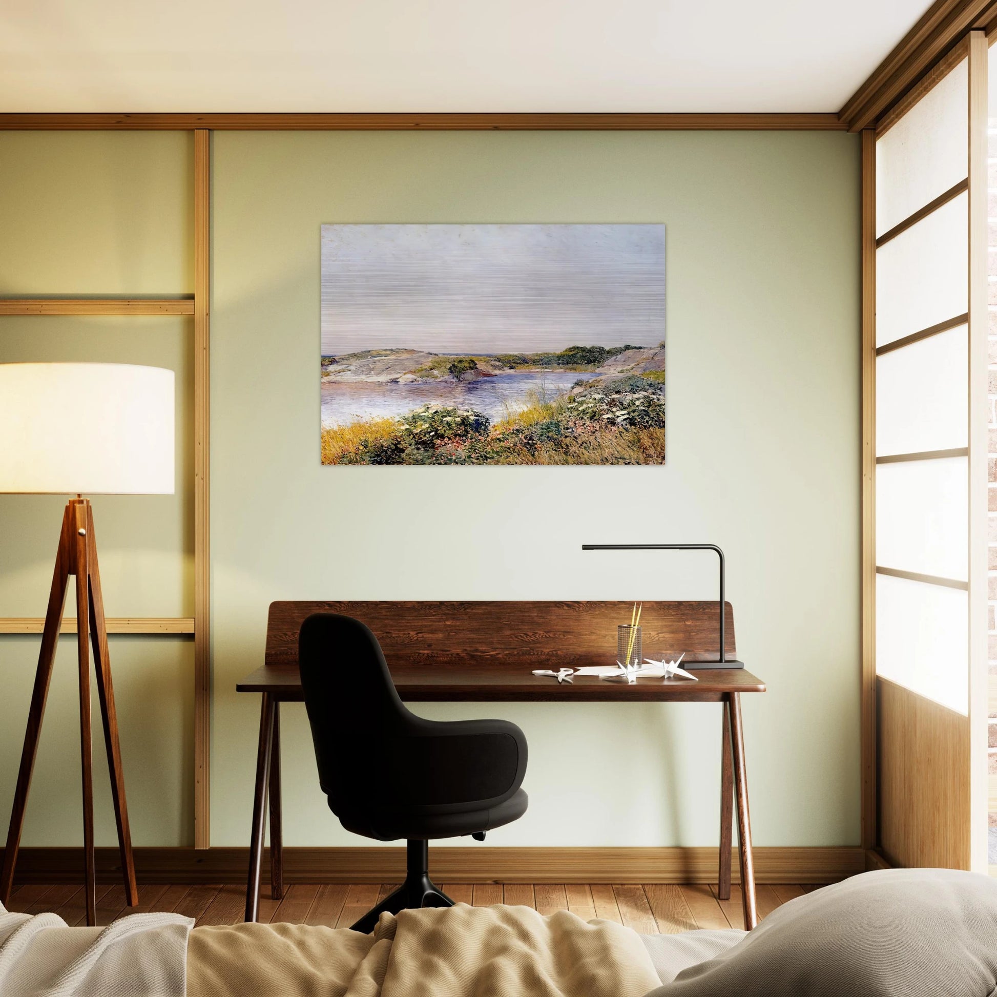 The Little Pond, Appledore - Childe Hassam Brushed Aluminum Print - 70x100 cm / 28x40 inches | Childe Hassam Aluminum Print | Childe Hassam Prints