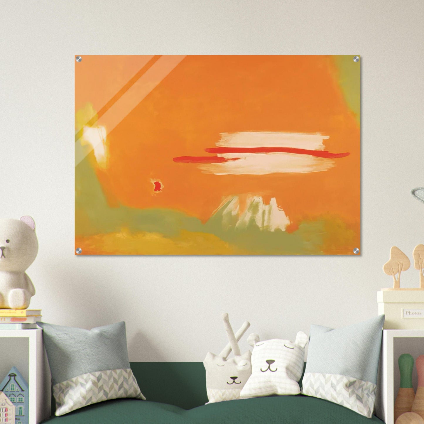 RED ACROSS 1996 - Esteban Vicente Acrylic Print - 70x100 cm / 28x40″ inches | Esteban Vicente Wall Art | Esteban Vicente Prints