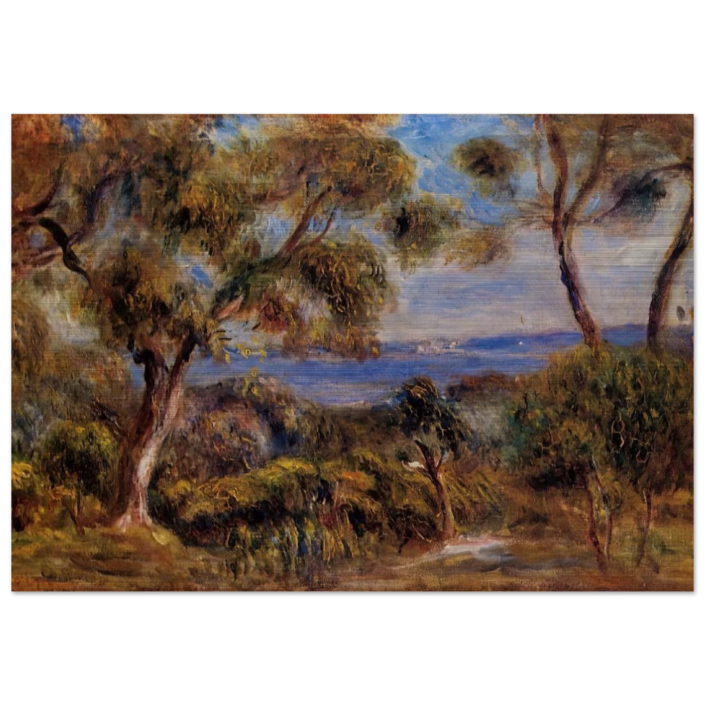 The Sea at Cagnes - Pierre-Auguste Renoir Brushed Aluminum Print - 70x100 cm / 28x40 inches | Pierre-Auguste Renoir Aluminum Print | Pierre-Auguste Renoir Prints
