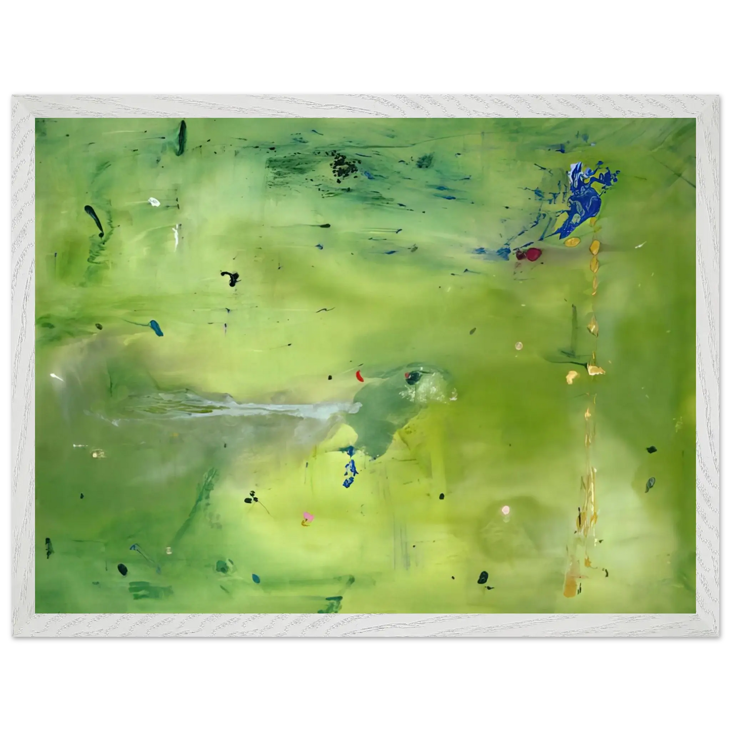 Helen Frankenthaler - A Green Thought in a Green Shade - 1981 Wall art - 40x50 cm / 16x20 Inches - Premium Wooden Framed Poster With Fine Art Paper - White frame