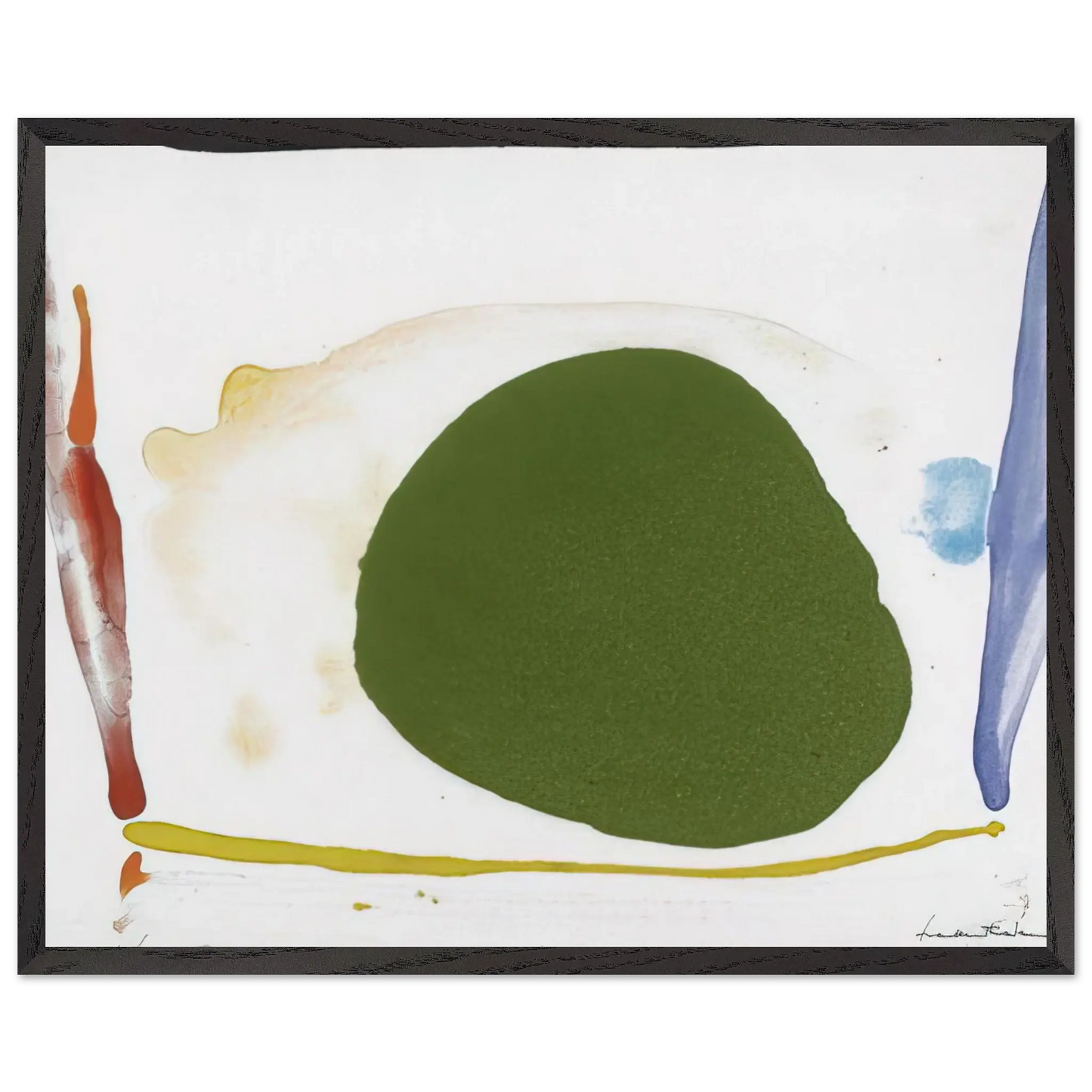 Helen Frankenthaler - Thanksgiving Day - 1973 Wall art - 30x40 cm / 12x16 Inches - Premium Wooden Framed Poster With Fine Art Paper - Black frame