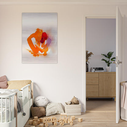 UNTITLED ORANGE RED AND PURPLE - Luis Feito Brushed Aluminum Print - 70x100 cm / 28x40 inches | Luis Feito Aluminum Print | Luis Feito Prints
