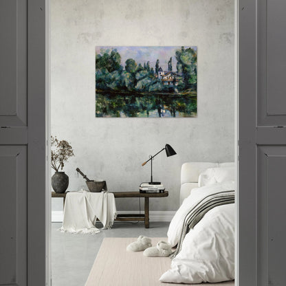 The Banks of the Marne - Paul Cézanne Brushed Aluminum Print - 70x100 cm / 28x40 inches | Paul Cézanne Aluminum Print | Paul Cézanne Prints