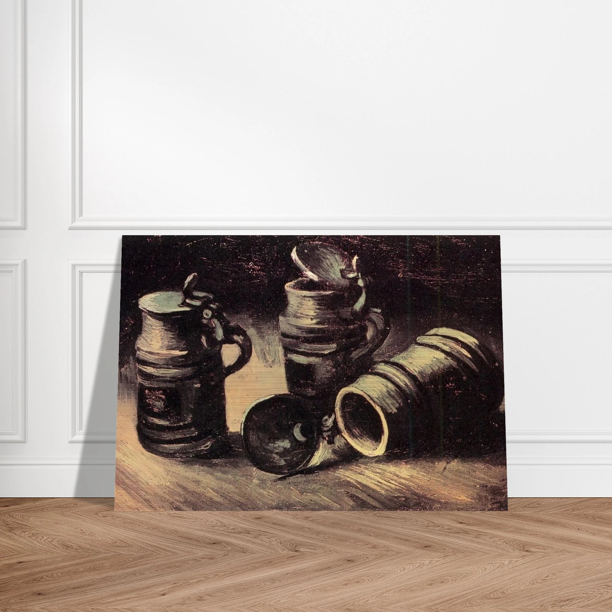 Beer Tankards - Vincent van Gogh Brushed Aluminum Print - 70x100 cm / 28x40 inches | Vincent van Gogh Aluminum Print | Vincent van Gogh Prints