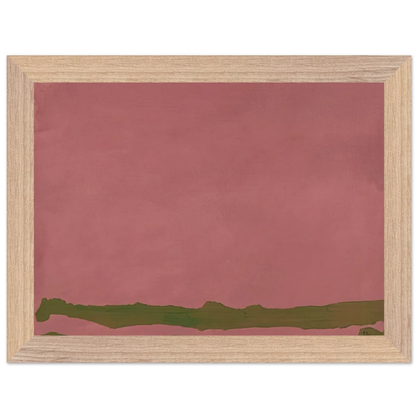 Helen Frankenthaler - Green Likes Mauve - 1970 Wall art - 40x50 cm / 16x20 Inches - Premium Wooden Framed Poster With Fine Art Paper - Black frame