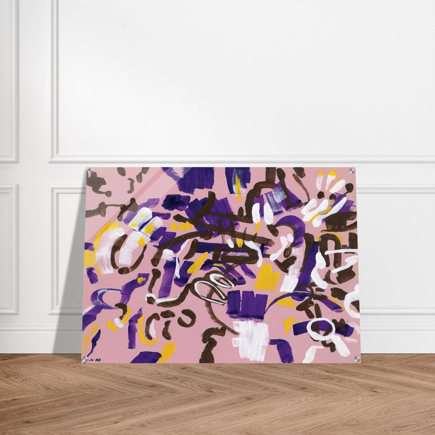 Rosa-Viola-Bianco - 1968 - Carla Accardi Acrylic Print - 70x100 cm / 28x40″ inches | Carla Accardi Wall Art | Carla Accardi Prints