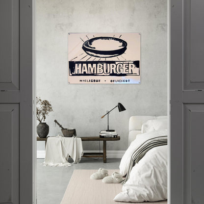 Hamburger  beige  - Andy Warhol Acrylic Print - 70x100 cm / 28x40″ inches | Andy Warhol Wall Art | Andy Warhol Prints