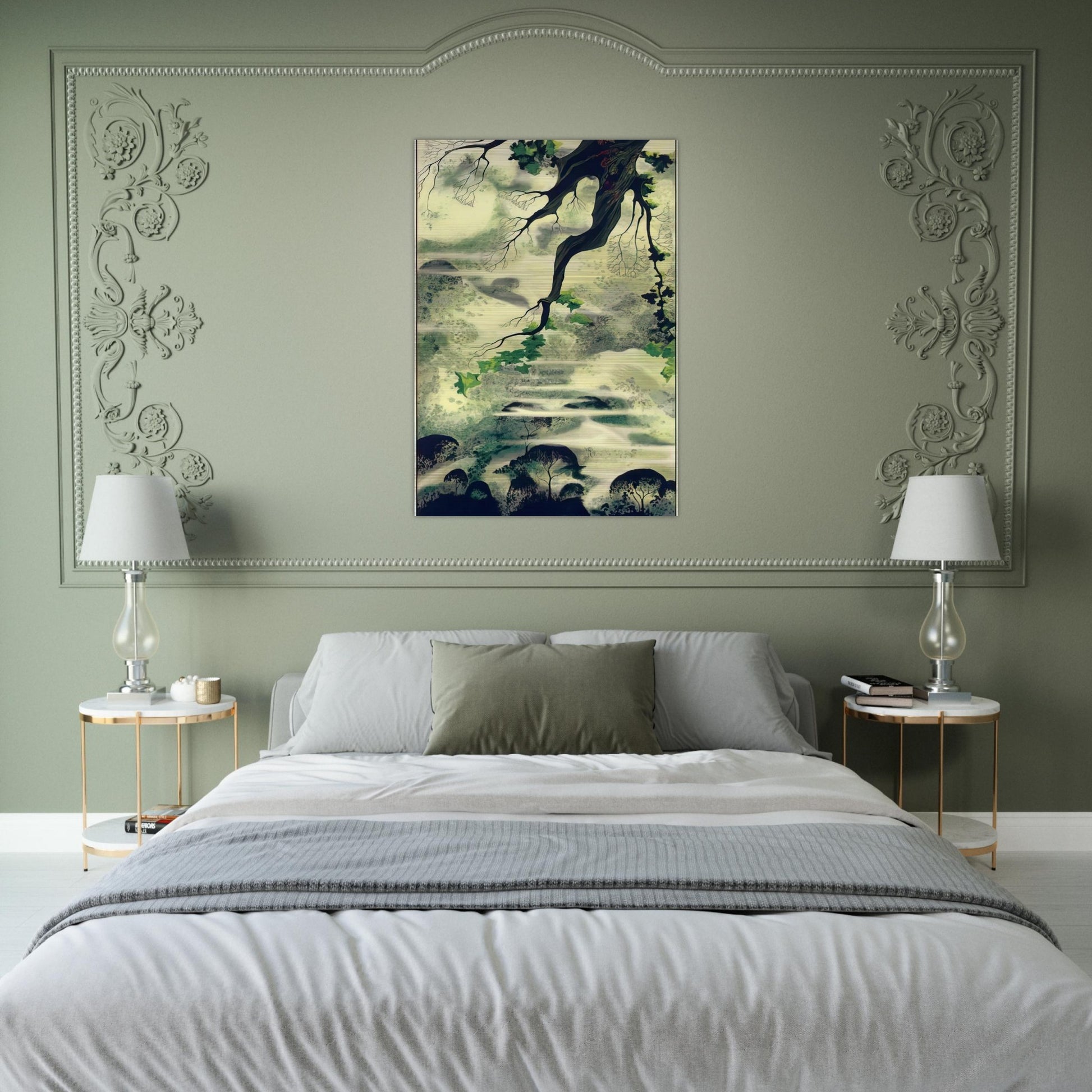 Fog Bound - Eyvind Earle Brushed Aluminum Print - 70x100 cm / 28x40 inches | Eyvind Earle Aluminum Print | Eyvind Earle Prints