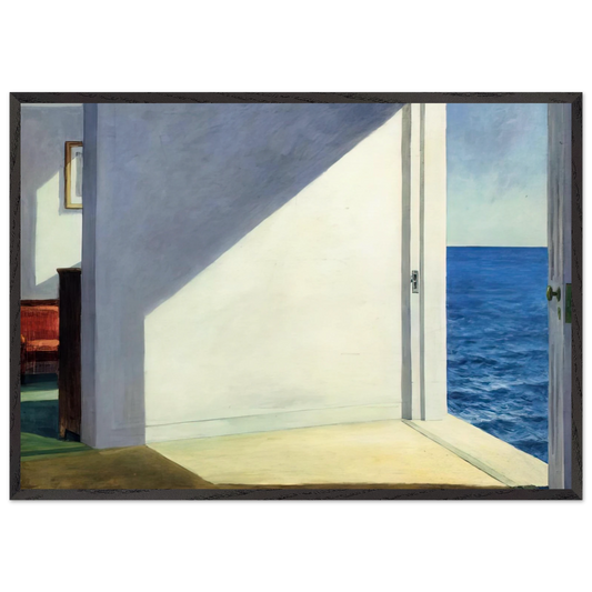 Rooms By The Sea - Edward Hopper 70x100 cm / 28x40 inches Framed Art Print – Black Wooden Frame