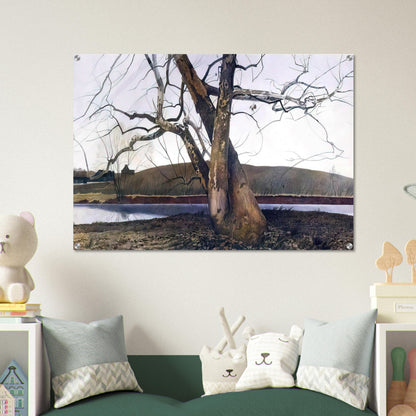 DIL HUEY FARM - Andrew Wyeth Acrylic Print - 70x100 cm / 28x40″ inches | Andrew Wyeth Wall Art | Andrew Wyeth Prints