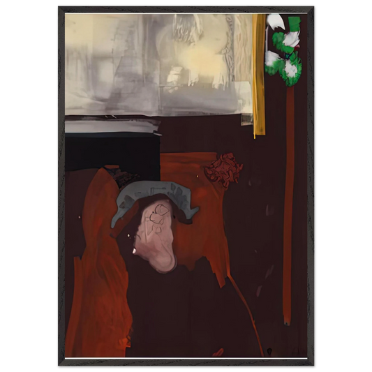 The Widow of Fantin Latour 1988- - Helen Frankenthaler 70x100 cm / 28x40 inches Framed Art Print – Black Wooden Frame