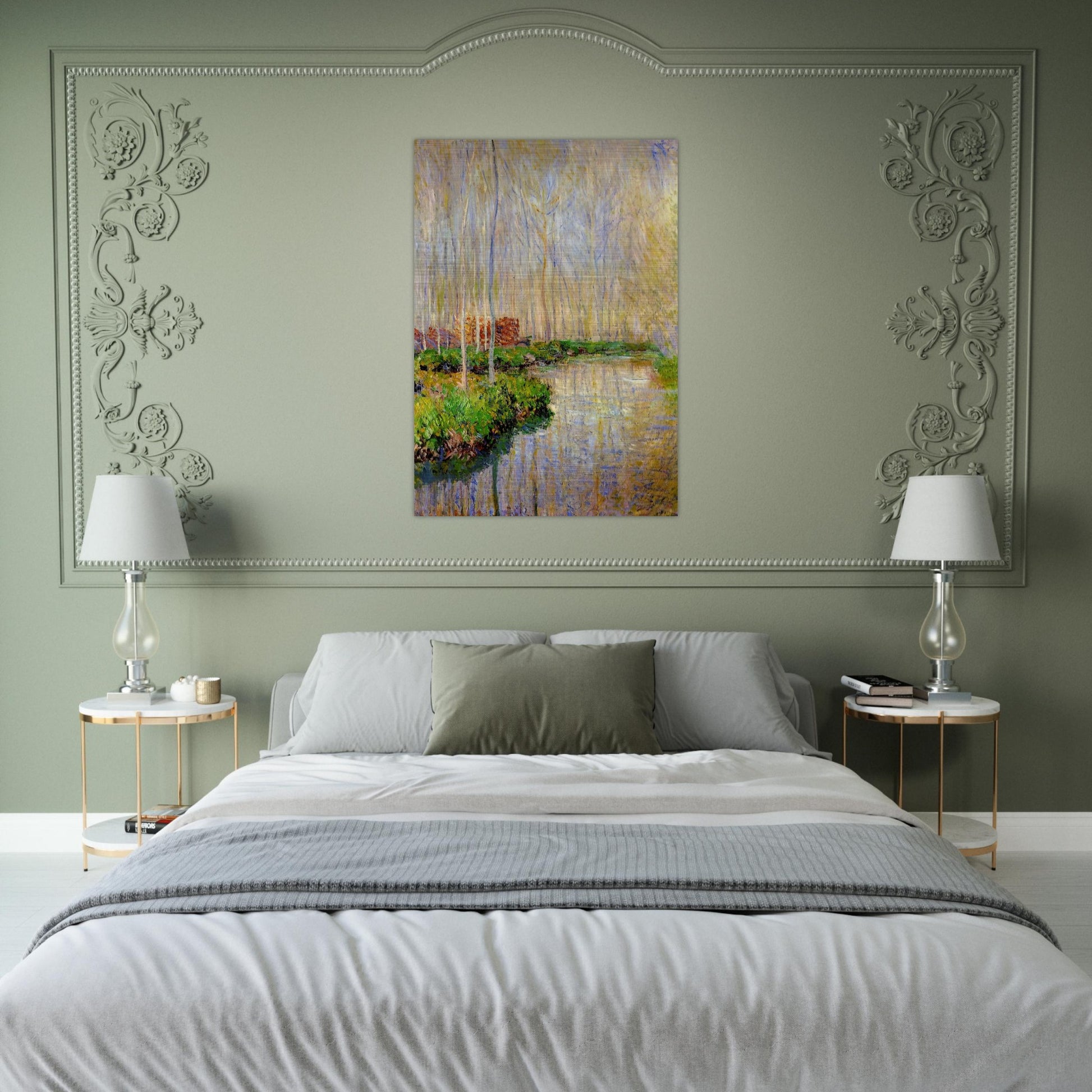 The River Epte - claude monet Brushed Aluminum Print - 70x100 cm / 28x40 inches | claude monet Aluminum Print | claude monet Prints