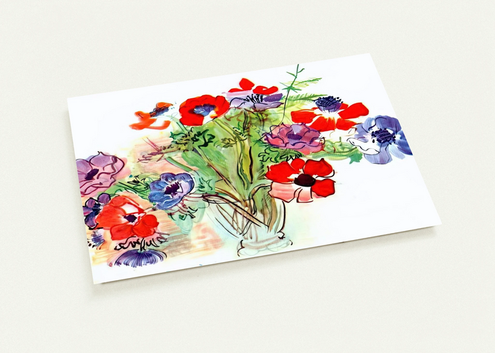 BOUQUET OF FLOWERS 1937 By Raoul Dufy Pack of 10 Post Cards | Raoul Dufy Post Cards | A6 (10.5 x 14.8 cm) - 4.1 x 5.8 inches