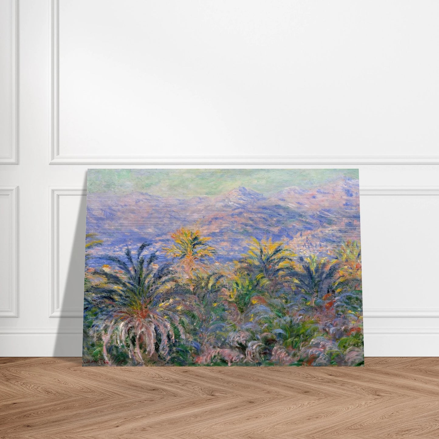 Palm Trees at Bordighera - claude monet Brushed Aluminum Print - 70x100 cm / 28x40 inches | claude monet Aluminum Print | claude monet Prints