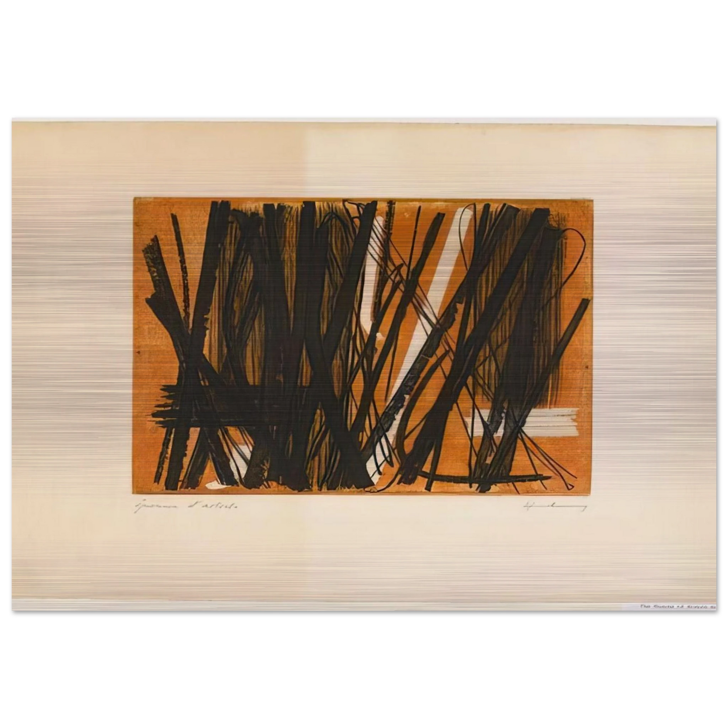 Etching #5 - 1953 - Hans Hartung Brushed Aluminum Print - 70x100 cm / 28x40 inches | Hans Hartung Aluminum Print | Hans Hartung Prints