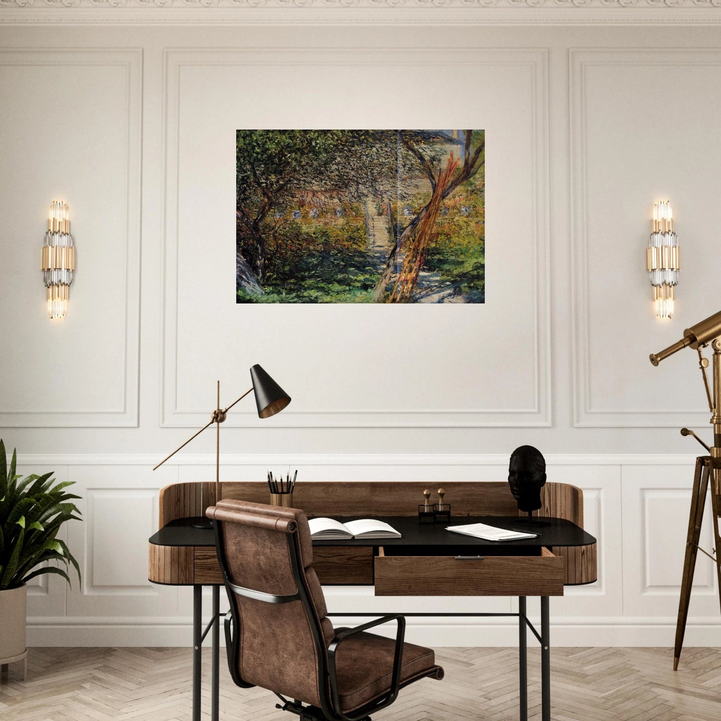 Garden at Vetheuil - claude monet Brushed Aluminum Print - 70x100 cm / 28x40 inches | claude monet Aluminum Print | claude monet Prints
