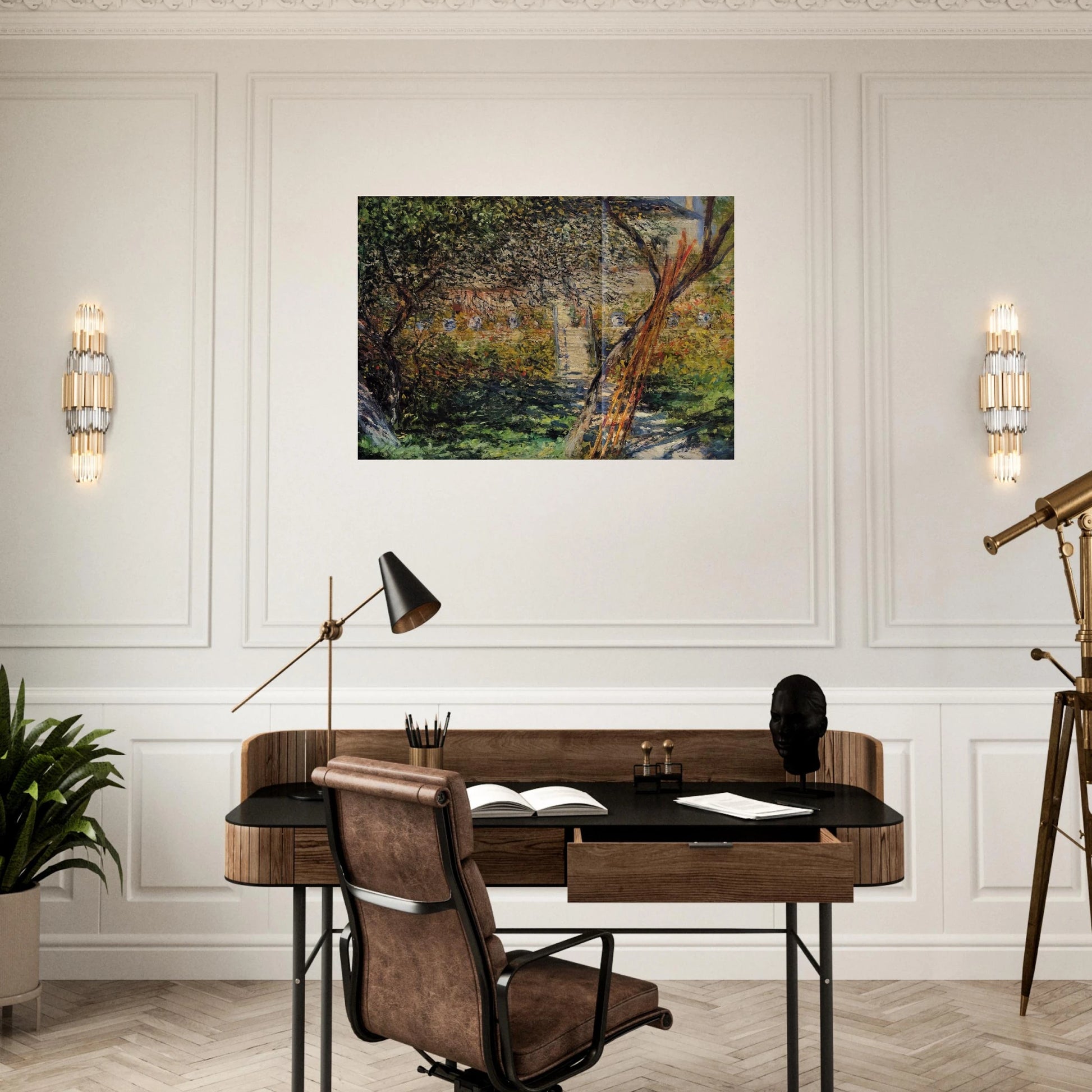 Garden at Vetheuil - claude monet Brushed Aluminum Print - 70x100 cm / 28x40 inches | claude monet Aluminum Print | claude monet Prints