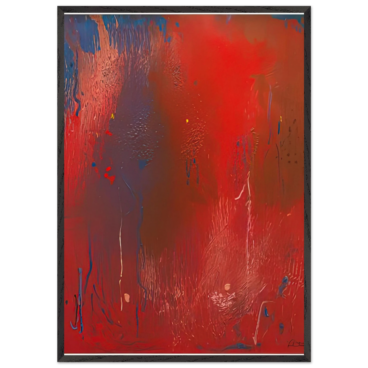 Warrior 1991- - Helen Frankenthaler 70x100 cm / 28x40 inches Framed Art Print – Black Wooden Frame